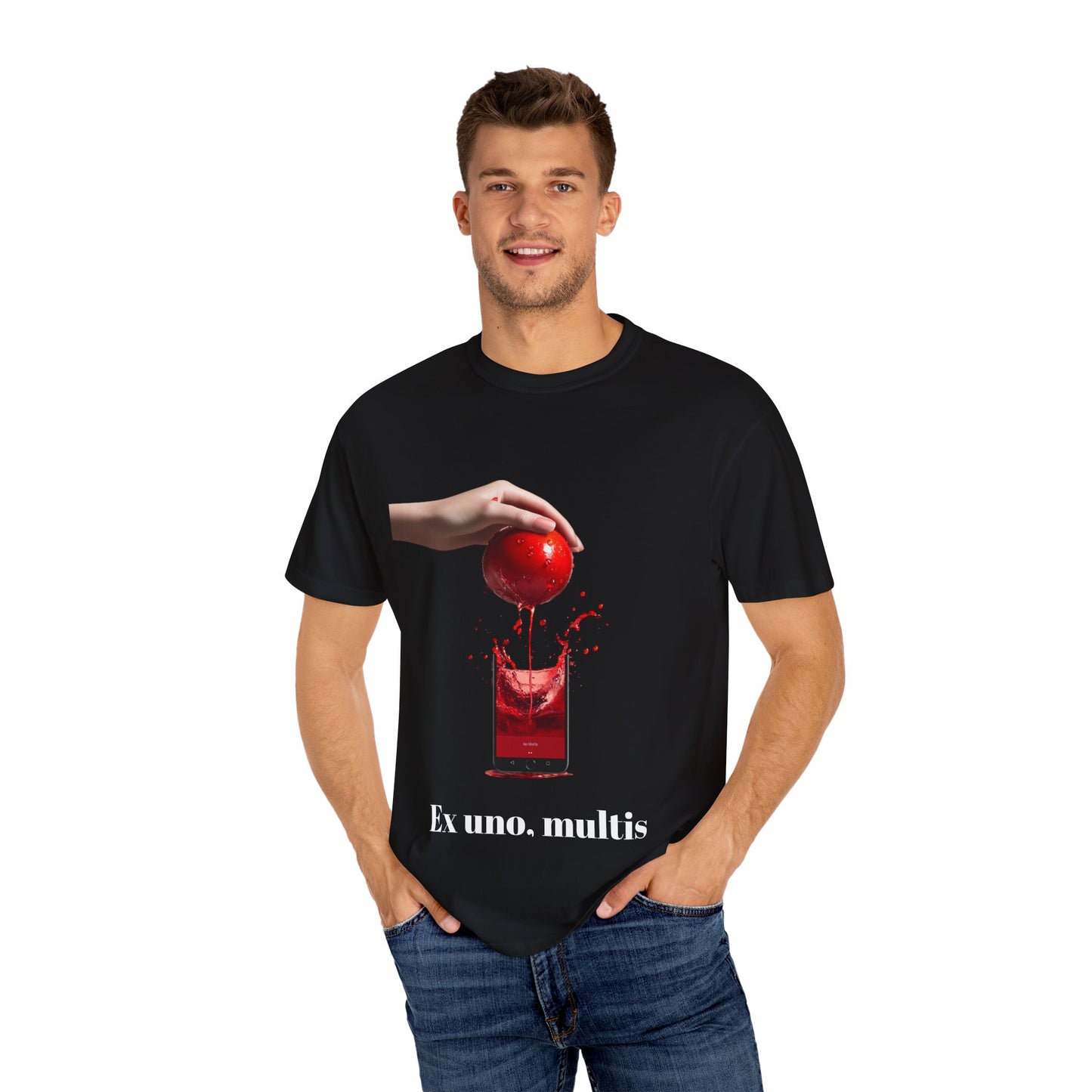 Interactive Tomato Splash T-Shirt - Unisex Garment-Dyed Tee