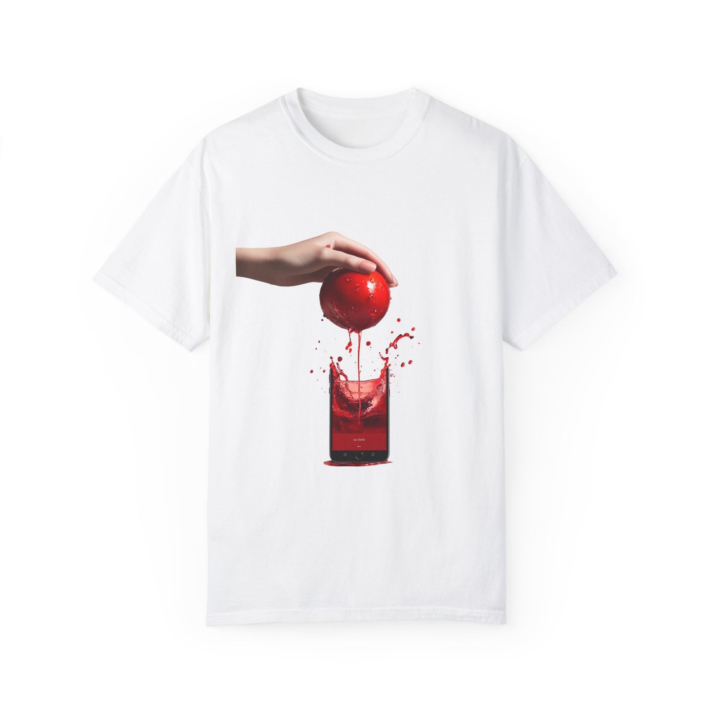 Interactive Tomato Splash T-Shirt - Unisex Garment-Dyed Tee